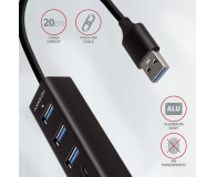Axagon HMA-CR3A SuperSpeed USB-A hub + czytnik kart - 1485448 - zdjęcie 3